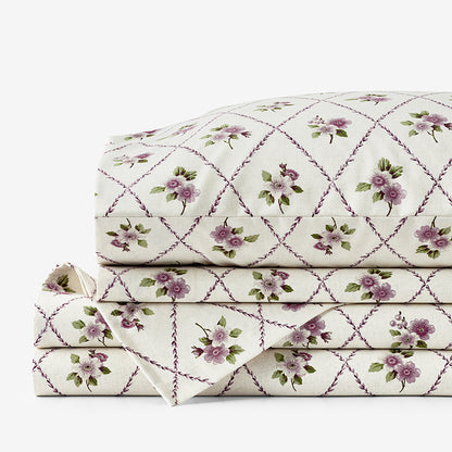Peony Hydrangea Mini Classic Smooth Sateen Bed Sheet Set