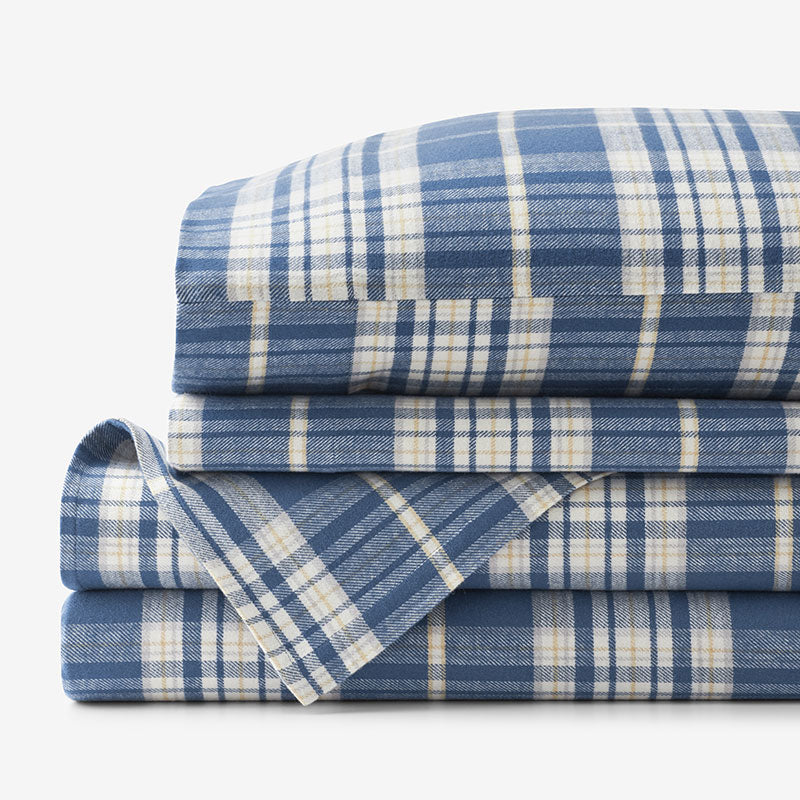 Classic Plaid Ultra-Cozy Cotton Flannel Bed Sheet Set