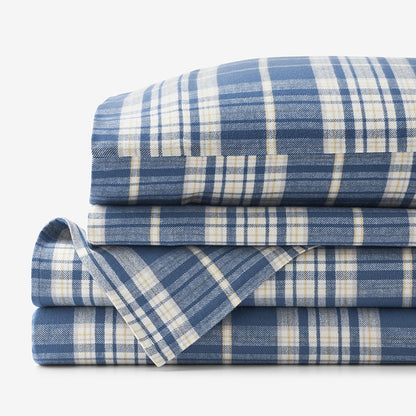 Classic Plaid Ultra-Cozy Cotton Flannel Bed Sheet Set