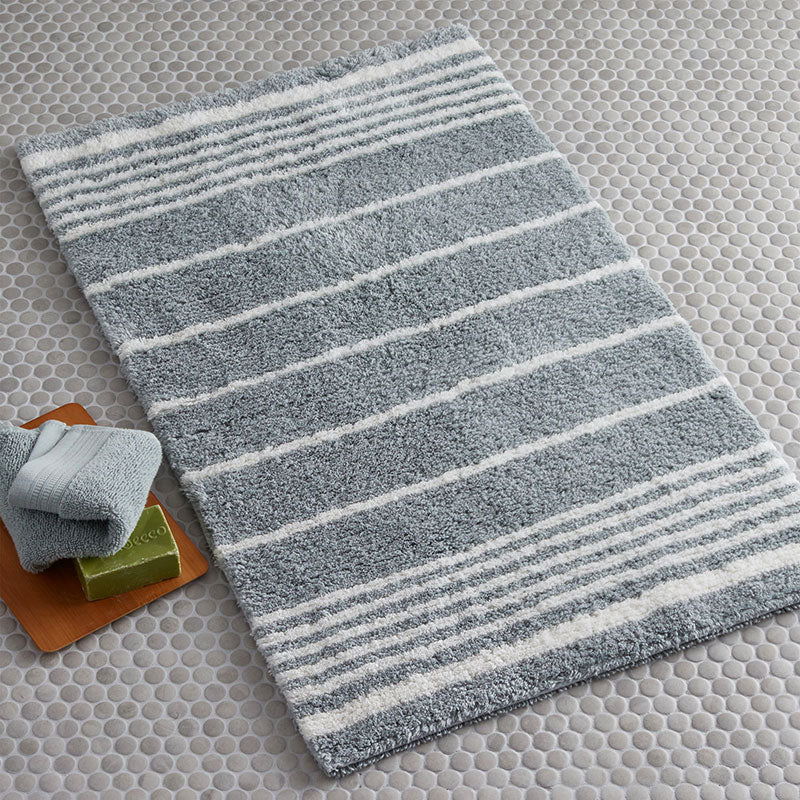 Plush Spa Stripe Bath Rug