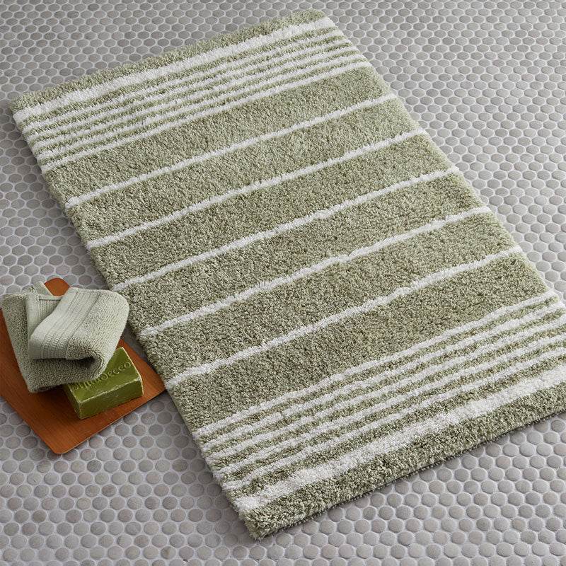 Plush Spa Stripe Bath Rug