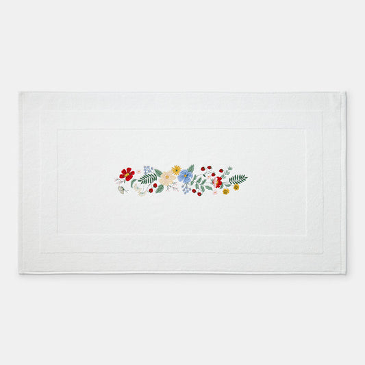 Strawberry Fields Embroidered Bath Mat