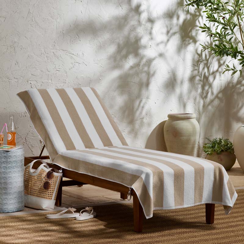 Classic Cabana Stripe Lounge Chair Cover