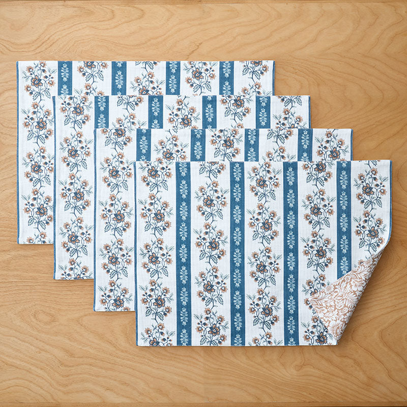 Flower Bloom Reversible Placemats, Set of 4