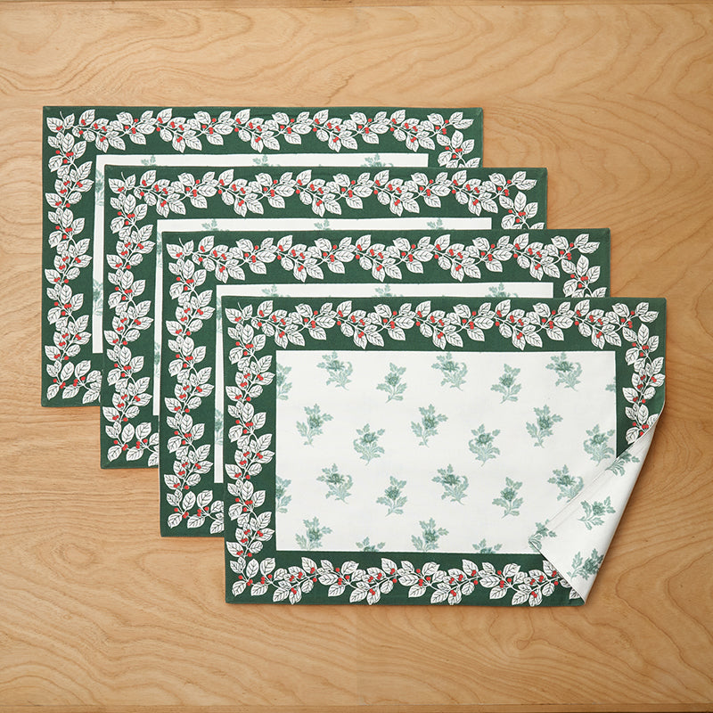 Deer Walk Reversible Placemats, Set of 4