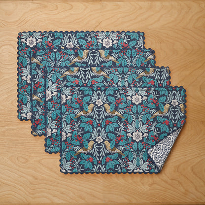 Bird Garden Reversible Placemats, Set of 4