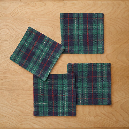 Henrietta Mini Plaid Cocktail Napkins, Set of 4
