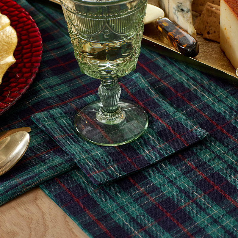Henrietta Mini Plaid Cocktail Napkins, Set of 4