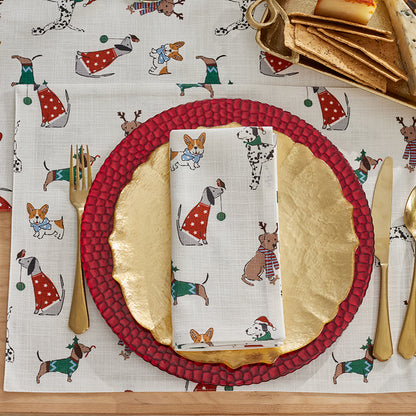 Holiday Pup Napkins, Set of 4