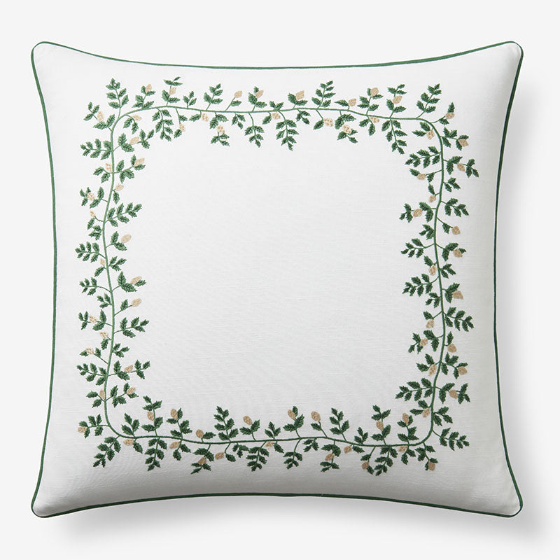 Climbing Vines Embroidered Decorative Square Pillow Cover