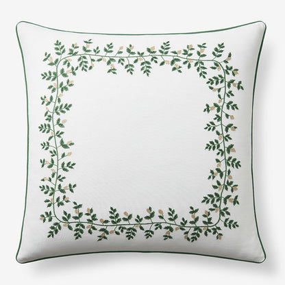 Climbing Vines Embroidered Decorative Square Pillow Cover