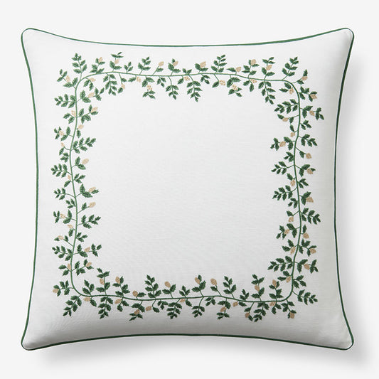 Climbing Vines Embroidered Decorative Square Pillow Cover