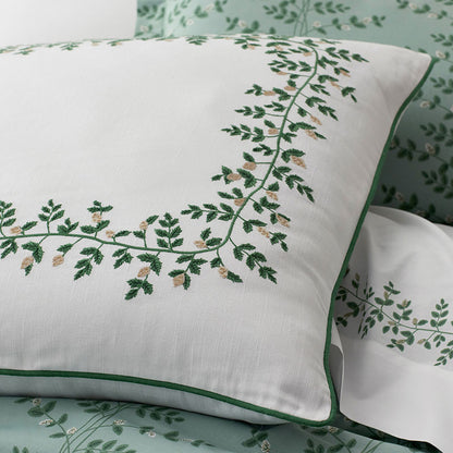 Climbing Vines Embroidered Decorative Square Pillow Cover