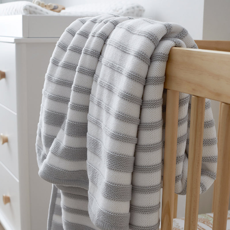 Stripe Knit Baby Blanket