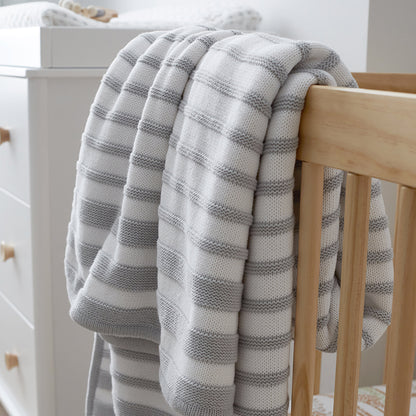 Stripe Knit Baby Blanket