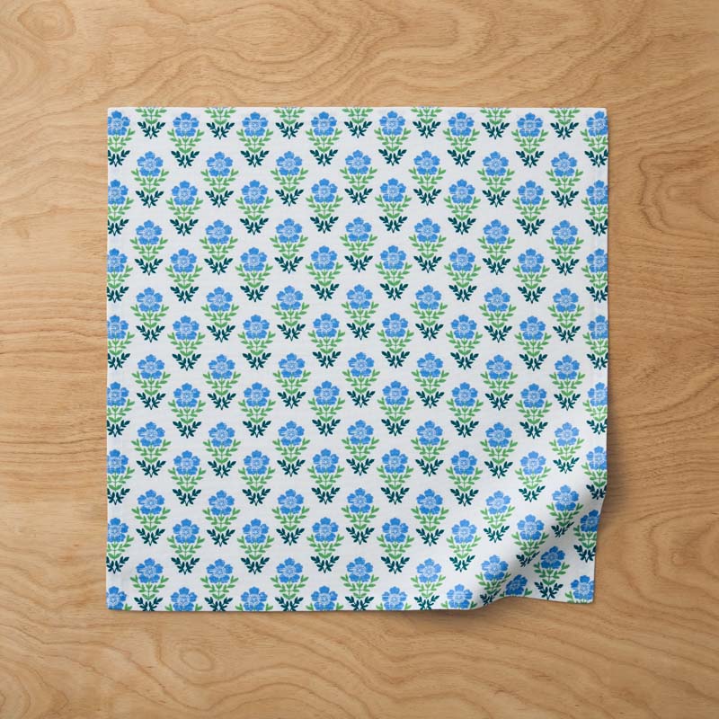 Floral Plaid Napkins, Set of 4