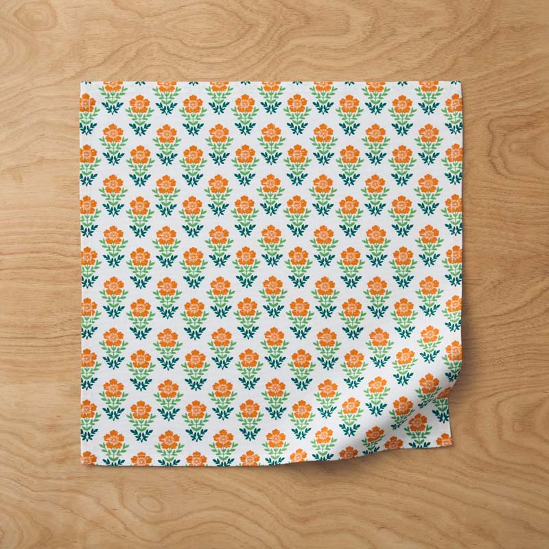 Floral Plaid Napkins, Set of 4
