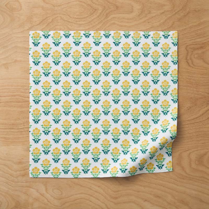Floral Plaid Napkins, Set of 4