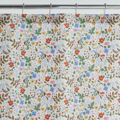 Strawberry Fields Classic Cool Cotton Percale Shower Curtain