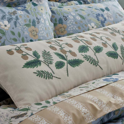Strawberry Fields Embroidered Decorative Lumbar Pillow Cover