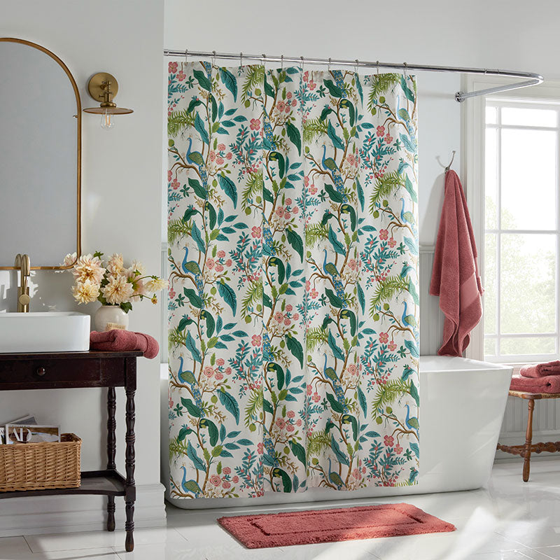 Peacock Classic Smooth Sateen Shower Curtain
