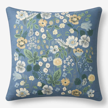 Strawberry Fields Embroidered Decorative Square Pillow Cover