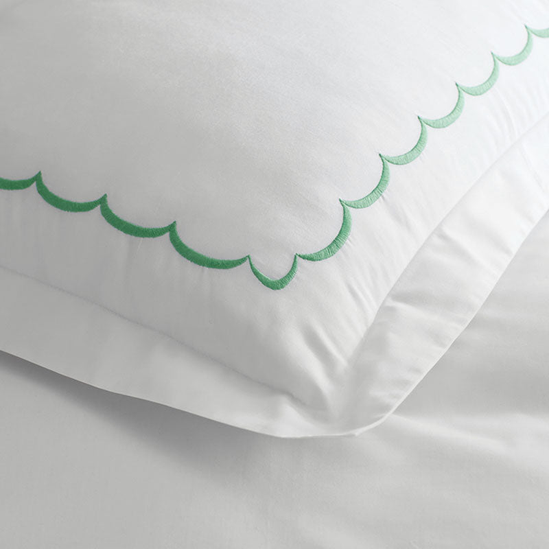 Scallop Embroidered Premium Cool Egyptian Percale Sham