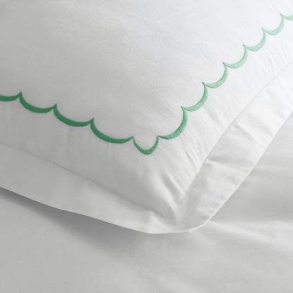 Scallop Embroidered Premium Cool Egyptian Percale Sham