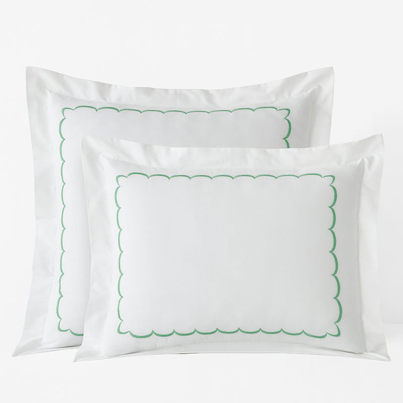 Scallop Embroidered Premium Cool Egyptian Percale Sham