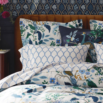 Peacock Embroidered Decorative Square Pillow Cover