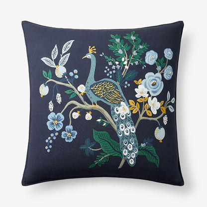 Peacock Embroidered Decorative Square Pillow Cover