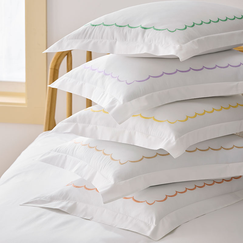 Scallop Embroidered Premium Cool Egyptian Percale Sham