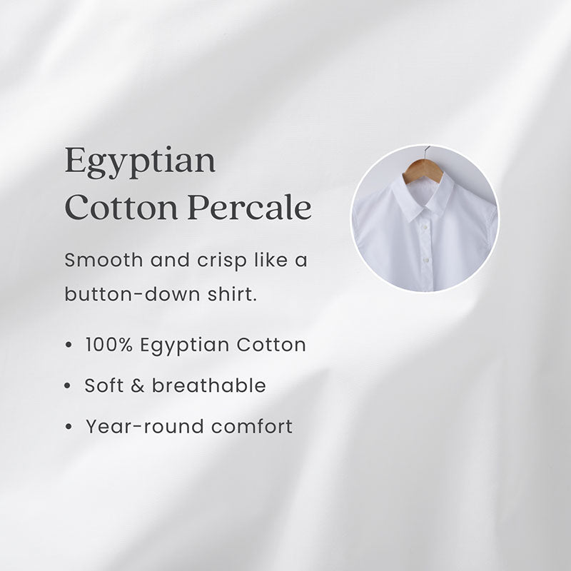 Scallop Embroidered Premium Cool Egyptian Percale Sham