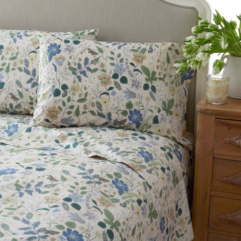 Strawberry Fields Classic Cool Cotton Percale Bed Sheet Set