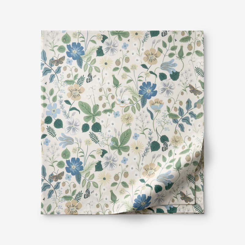 Strawberry Fields Classic Cool Cotton Percale Flat Bed Sheet
