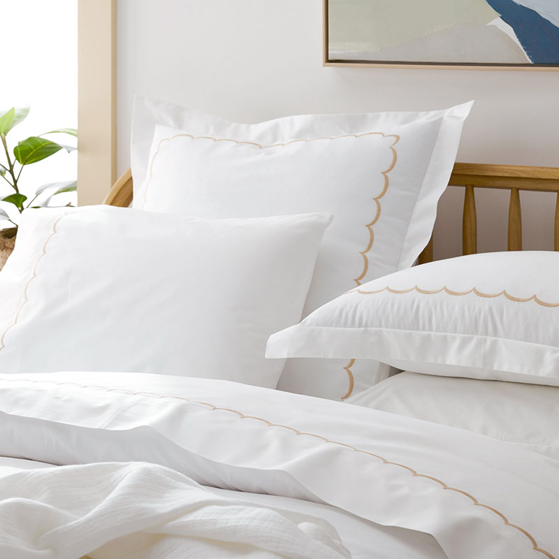 Scallop Embroidered Premium Cool Egyptian Percale Sham