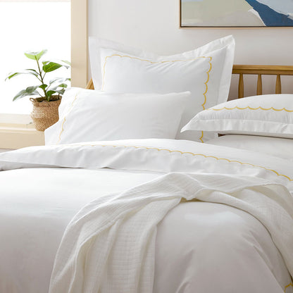 Scallop Embroidered Premium Cool Egyptian Percale Sham