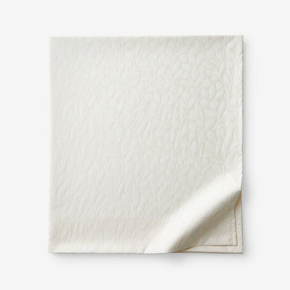 Jacquard Leaf Yarn-Dyed Premium Smooth Supima® Cotton Wrinkle-Free Sateen Flat Bed Sheet