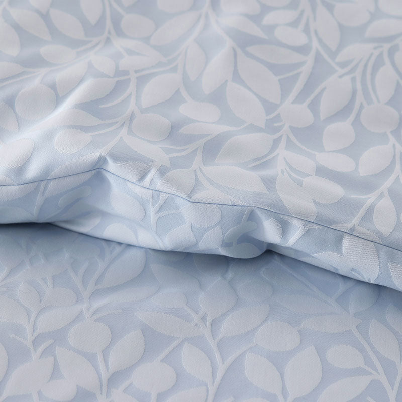 Jacquard Leaf Yarn-Dyed Premium Smooth Supima® Cotton Wrinkle-Free Sateen Pillowcase Set