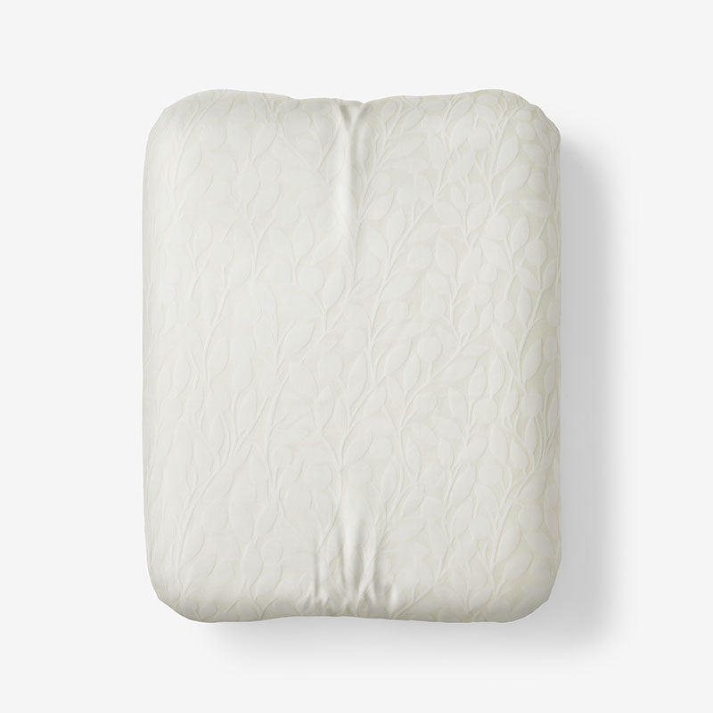 Jacquard Leaf Yarn-Dyed Premium Smooth Supima® Cotton Wrinkle-Free Sateen Fitted Bed Sheet