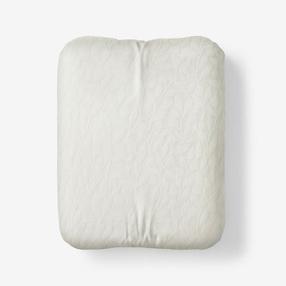 Jacquard Leaf Yarn-Dyed Premium Smooth Supima® Cotton Wrinkle-Free Sateen Fitted Bed Sheet