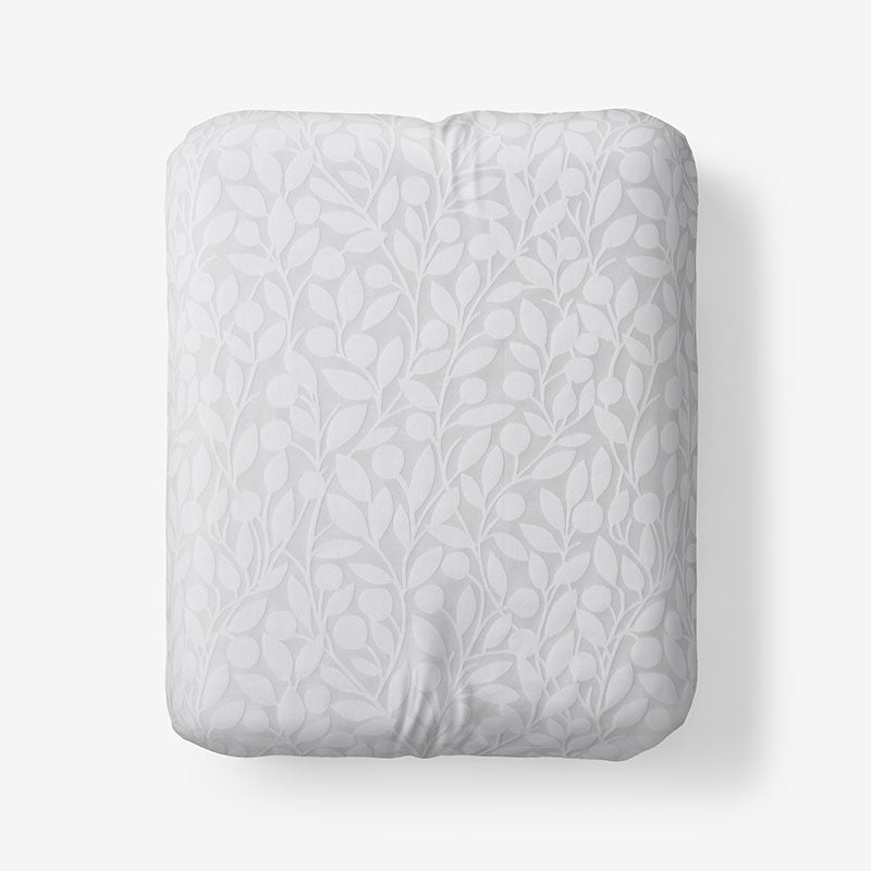 Jacquard Leaf Yarn-Dyed Premium Smooth Supima® Cotton Wrinkle-Free Sateen Fitted Bed Sheet