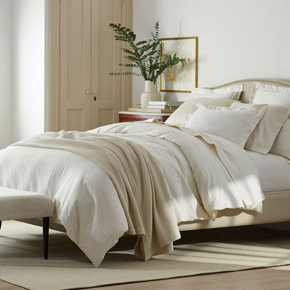 Jacquard Leaf Yarn-Dyed Premium Smooth Supima® Cotton Wrinkle-Free Sateen Bed Sheet Set