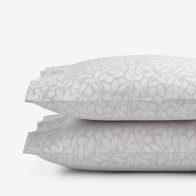 Jacquard Leaf Yarn-Dyed Premium Smooth Supima® Cotton Wrinkle-Free Sateen Pillowcase Set