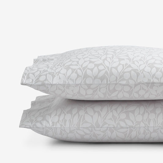Jacquard Leaf Yarn-Dyed Premium Smooth Supima® Cotton Wrinkle-Free Sateen Pillowcase Set