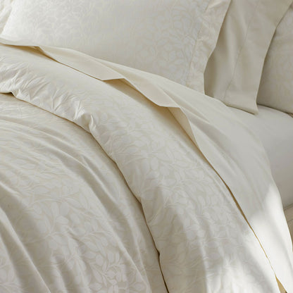 Jacquard Leaf Yarn-Dyed Premium Smooth Supima® Cotton Wrinkle-Free Sateen Pillowcase Set