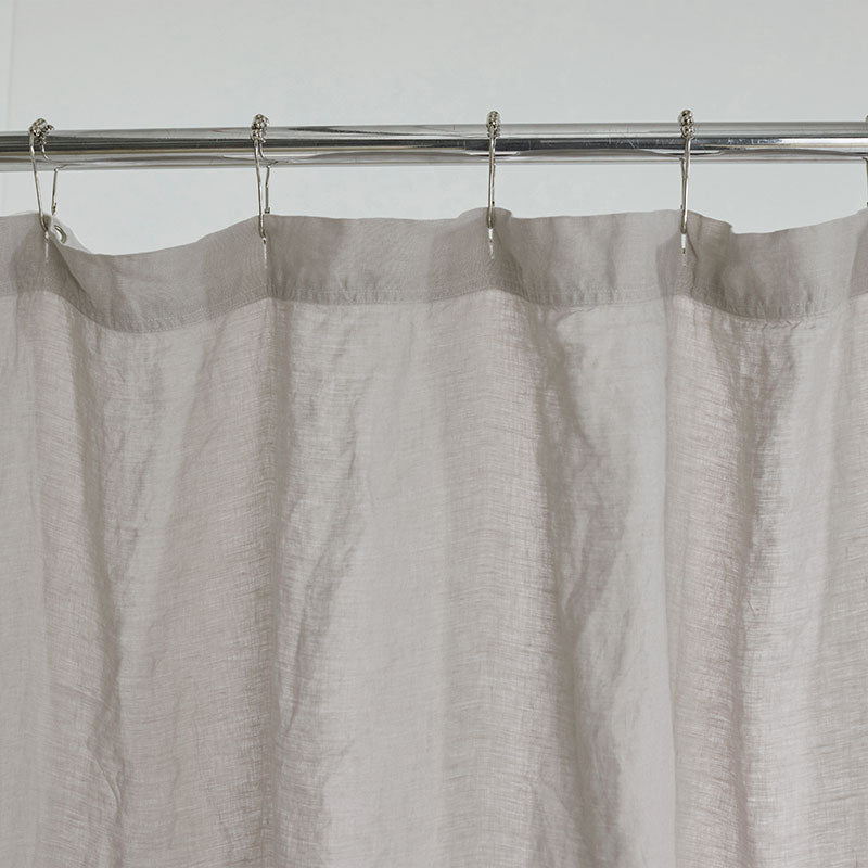 Premium Breathable Washed Linen Solid Shower Curtain