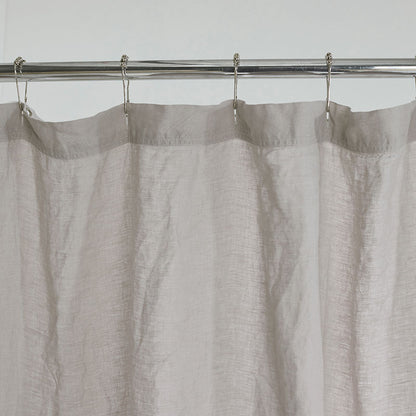 Premium Breathable Washed Linen Solid Shower Curtain