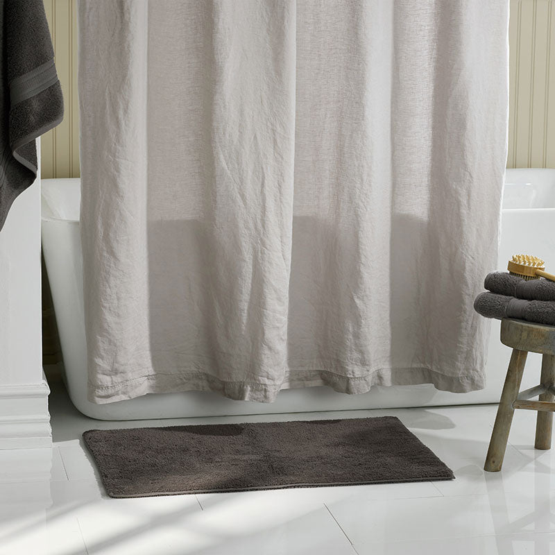 Premium Breathable Washed Linen Solid Shower Curtain