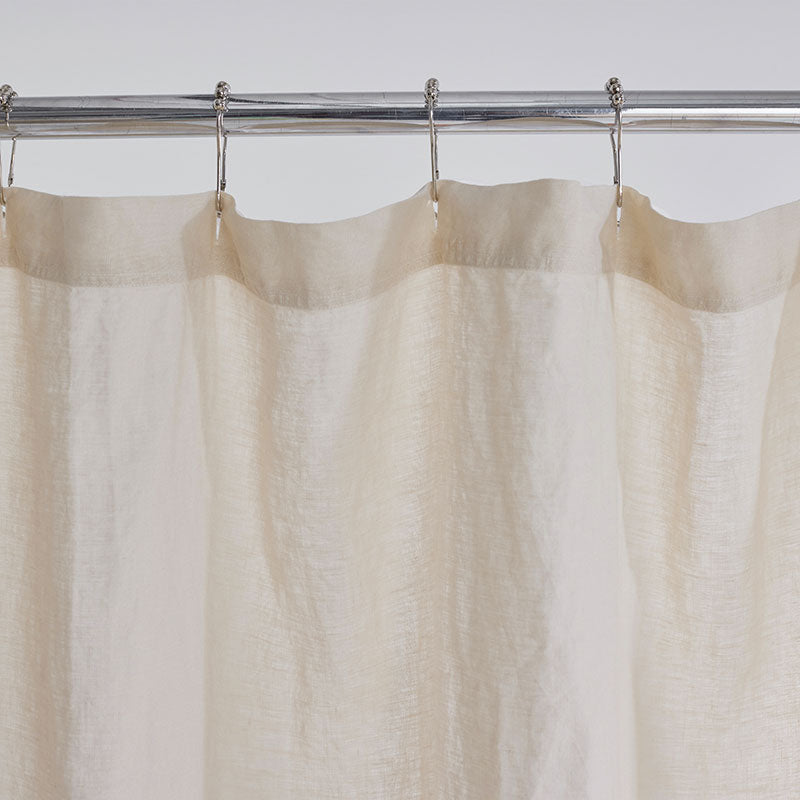 Premium Breathable Washed Linen Solid Shower Curtain